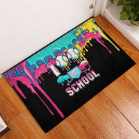 100 Days of School Baseball Rubber Doormat with Sweet Melting Drip Pattern