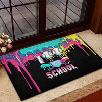 100 Days of School Baseball Rubber Doormat with Sweet Melting Drip Pattern