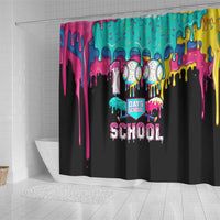 100 Days of School Baseball Shower Curtain with Sweet Melting Drip Pattern
