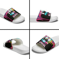 100 Days of School Baseball Slide Sandals with Sweet Melting Drip Pattern