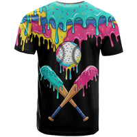 100 Days of School Baseball T Shirt with Sweet Melting Drip Pattern