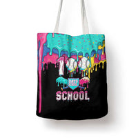 100 Days of School Baseball Tote Bag with Sweet Melting Drip Pattern