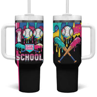 100 Days of School Baseball Tumbler With Handle with Sweet Melting Drip Pattern