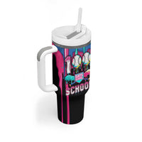 100 Days of School Baseball Tumbler With Handle with Sweet Melting Drip Pattern