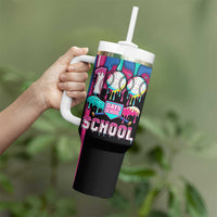 100 Days of School Baseball Tumbler With Handle with Sweet Melting Drip Pattern