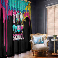 100 Days of School Baseball Window Curtain with Sweet Melting Drip Pattern
