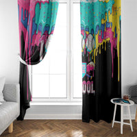 100 Days of School Baseball Window Curtain with Sweet Melting Drip Pattern