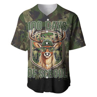 Deer 100 Days of School Baseball Jersey Camo Deer Adventure Forest