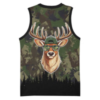 Deer 100 Days of School Basketball Jersey Camo Deer Adventure Forest