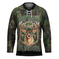 Deer 100 Days of School Hockey Jersey Camo Deer Adventure Forest