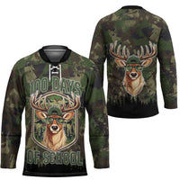 Deer 100 Days of School Hockey Jersey Camo Deer Adventure Forest