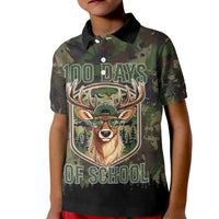 Deer 100 Days of School Kid Polo Shirt Camo Deer Adventure Forest