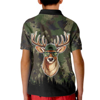 Deer 100 Days of School Kid Polo Shirt Camo Deer Adventure Forest