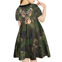 Deer 100 Days of School Kid Short Sleeve Dress Camo Deer Adventure Forest