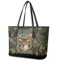 Deer 100 Days of School Leather Tote Bag Camo Deer Adventure Forest