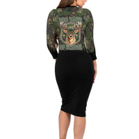 Deer 100 Days of School Long Sleeve Bodycon Dress Camo Deer Adventure Forest