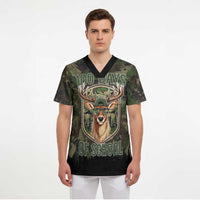 Deer 100 Days of School Scrub Top Camo Deer Adventure Forest
