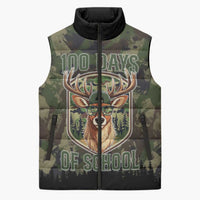 Deer 100 Days of School Sleeveless Puffer Jacket Camo Deer Adventure Forest