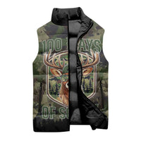 Deer 100 Days of School Sleeveless Puffer Jacket Camo Deer Adventure Forest