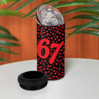 Valentine’s Day 67 Meme Six Seven 4 in 1 Can Cooler Tumbler Gen Alpha Conversation Hearts
