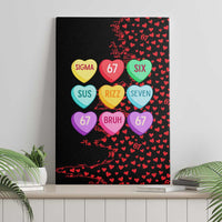 Valentine’s Day 67 Meme Six Seven Canvas Wall Art Gen Alpha Conversation Hearts
