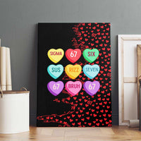 Valentine’s Day 67 Meme Six Seven Canvas Wall Art Gen Alpha Conversation Hearts