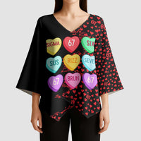 Valentine’s Day 67 Meme Six Seven Kimono Sleeve Blouse Gen Alpha Conversation Hearts