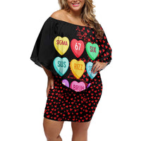 Valentine’s Day 67 Meme Six Seven Off Shoulder Short Dress Gen Alpha Conversation Hearts