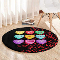 Valentine’s Day 67 Meme Six Seven Round Carpet Gen Alpha Conversation Hearts