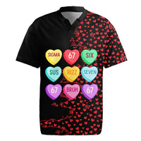 Valentine’s Day 67 Meme Six Seven Rugby Jersey Gen Alpha Conversation Hearts