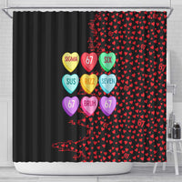 Valentine’s Day 67 Meme Six Seven Shower Curtain Gen Alpha Conversation Hearts