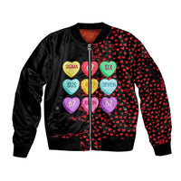 Valentine’s Day 67 Meme Six Seven Sleeve Zip Bomber Jacket Gen Alpha Conversation Hearts