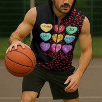 Valentine’s Day 67 Meme Six Seven Sleeveless Zip Hoodie Gen Alpha Conversation Hearts