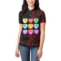 Valentine’s Day 67 Meme Six Seven Women Polo Shirt Gen Alpha Conversation Hearts