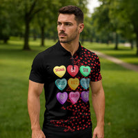 Valentine’s Day 67 Meme Six Seven Zipper Polo Shirt Gen Alpha Conversation Hearts