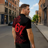 Valentine’s Day 67 Meme Six Seven Zipper Polo Shirt Gen Alpha Conversation Hearts