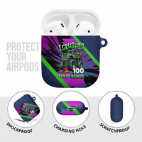 I Crushed 100 Days of School Monster Truck AirPods Case 100th Day Boys - Retro Radiant Pattern