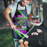 I Crushed 100 Days of School Monster Truck Apron 100th Day Boys - Retro Radiant Pattern