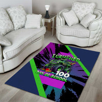 I Crushed 100 Days of School Monster Truck Area Rug 100th Day Boys - Retro Radiant Pattern