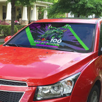 I Crushed 100 Days of School Monster Truck Auto Sun Shade 100th Day Boys - Retro Radiant Pattern