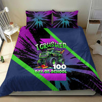 I Crushed 100 Days of School Monster Truck Bedding Set 100th Day Boys - Retro Radiant Pattern