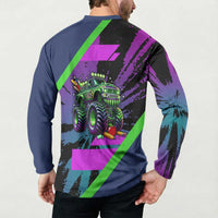 I Crushed 100 Days of School Monster Truck Button Sweatshirt 100th Day Boys - Retro Radiant Pattern