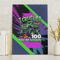 I Crushed 100 Days of School Monster Truck Canvas Wall Art 100th Day Boys - Retro Radiant Pattern