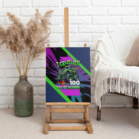 I Crushed 100 Days of School Monster Truck Canvas Wall Art 100th Day Boys - Retro Radiant Pattern