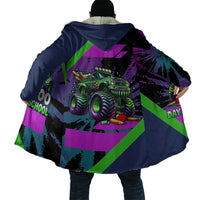 I Crushed 100 Days of School Monster Truck Cloak 100th Day Boys - Retro Radiant Pattern