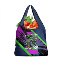 I Crushed 100 Days of School Monster Truck Grocery Bag 100th Day Boys - Retro Radiant Pattern