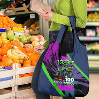 I Crushed 100 Days of School Monster Truck Grocery Bag 100th Day Boys - Retro Radiant Pattern