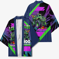 I Crushed 100 Days of School Monster Truck Kimono 100th Day Boys - Retro Radiant Pattern