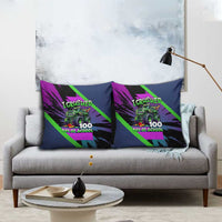 I Crushed 100 Days of School Monster Truck Pillow Cover 100th Day Boys - Retro Radiant Pattern