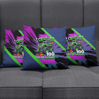 I Crushed 100 Days of School Monster Truck Pillow Cover 100th Day Boys - Retro Radiant Pattern
